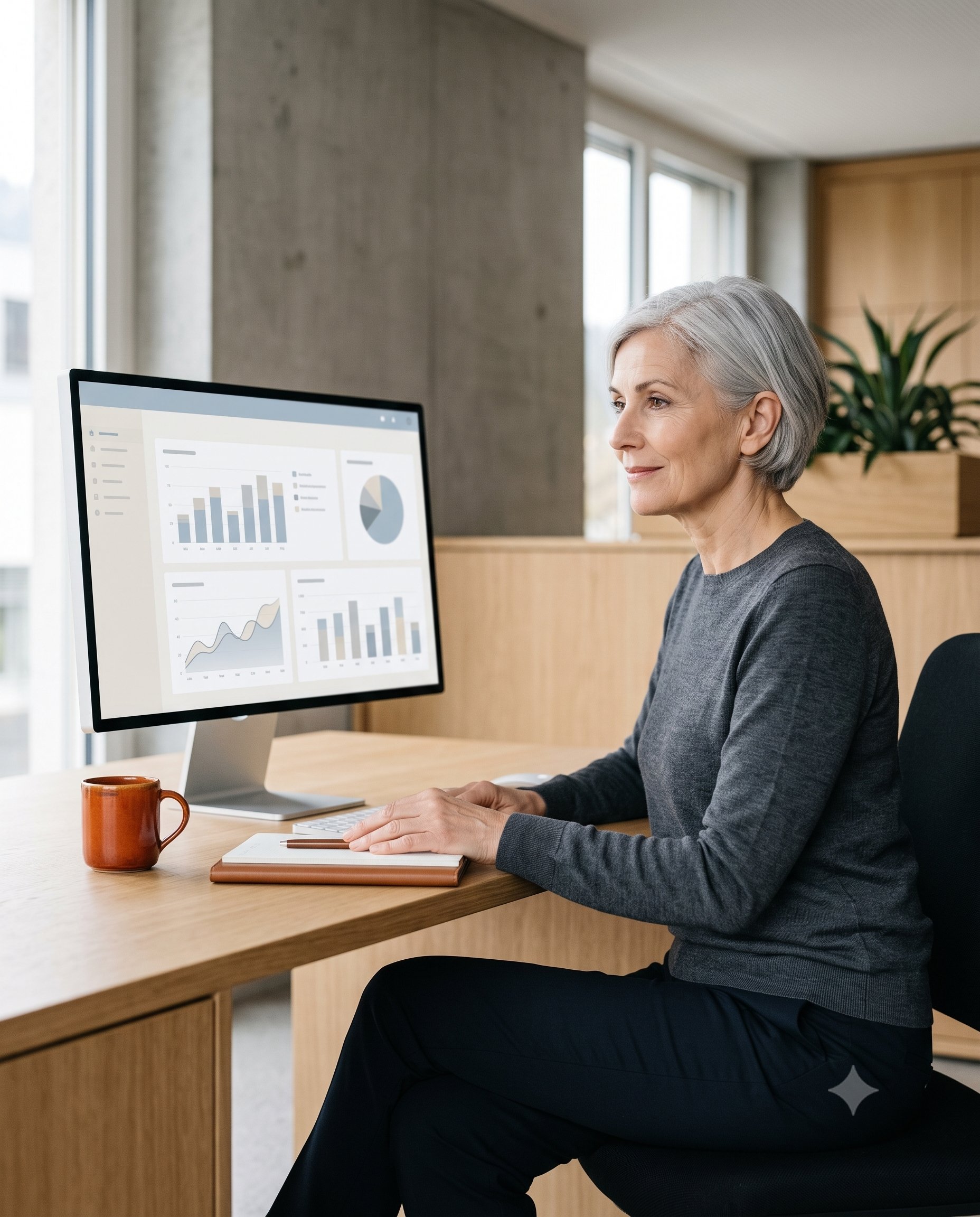 Un spécialiste data devant un tableau de bord clair