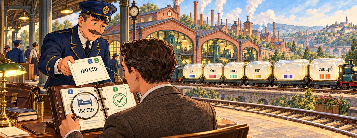 Le chef de gare remet la réponse avec ses références, que l'on peut ouvrir pour vérifier