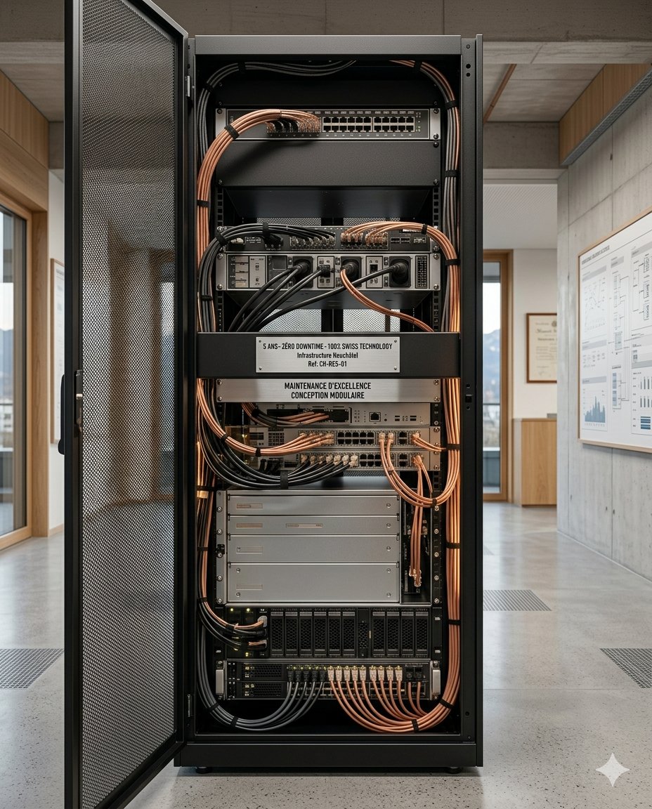 Infrastructure 5 ans en production · 100 % Swiss technology